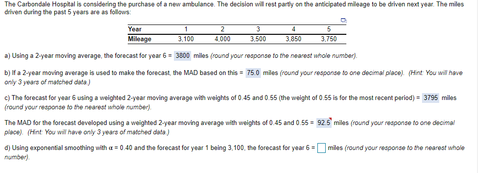 I am needed help on part D only. Excel