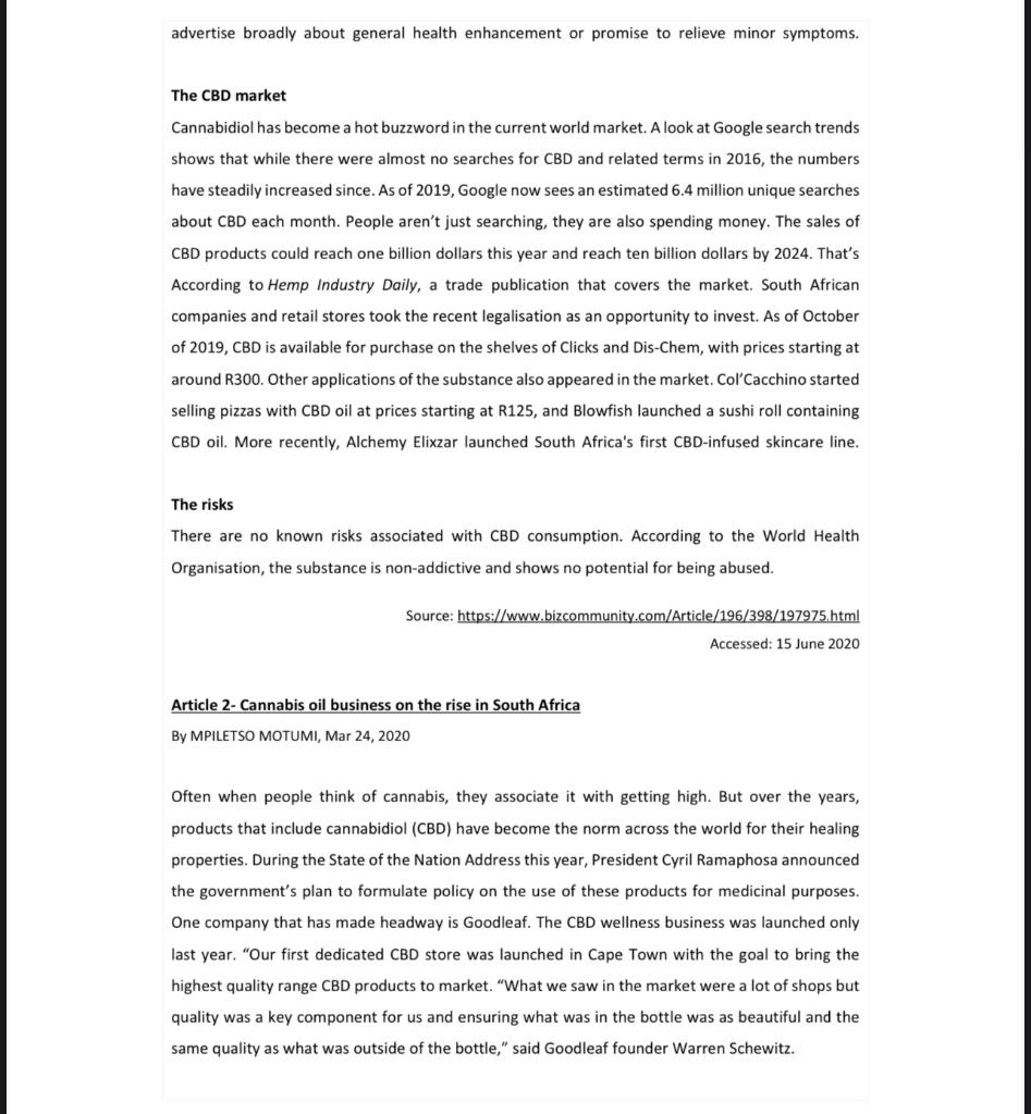 Read the two articles and answer the questions