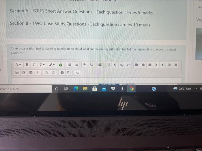 cloud computing LIVE Tim Section A - FOUR Short
