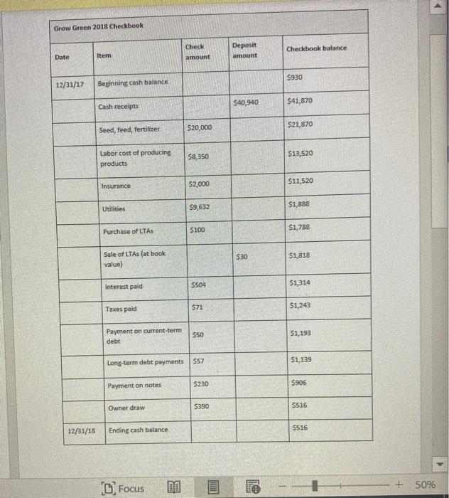 below is a completed 2018 checkbook and 2017 and