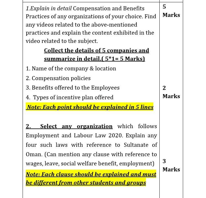 1.Explain in detail Compensation and Benefits 5
