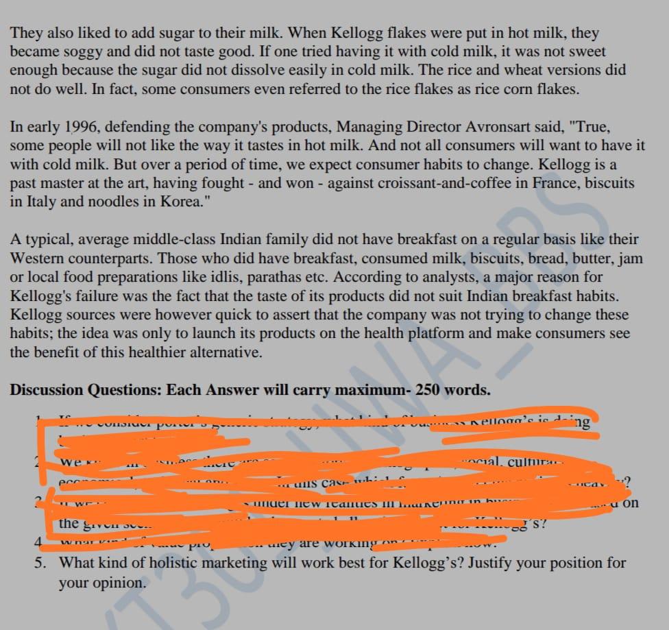 Subject : Marketing "Just answer number 5 Do not