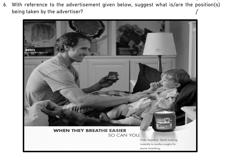 6. With reference to the advertisement given