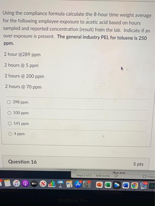 Using the compliance formula calculate the 8-hour