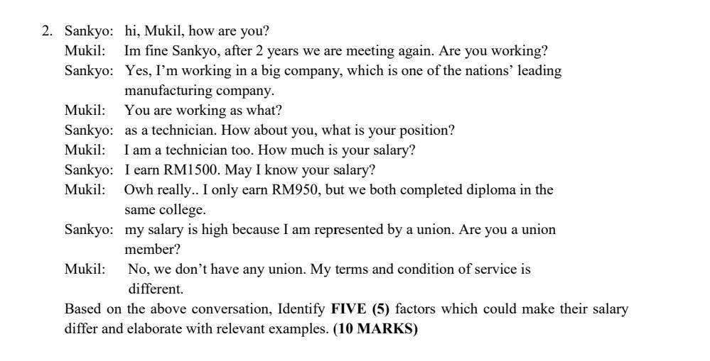 2. Sankyo: hi, Mukil, how are you? Mukil: Im fine