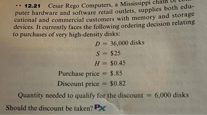 . 12.21 Cesar Rego Computers, a Mississippi cha