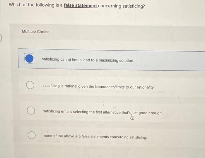 Which of the following is a false statement