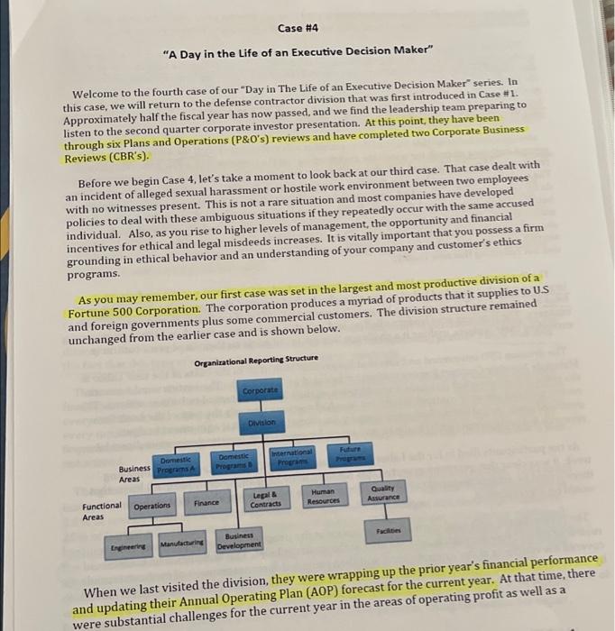 Case #4 "A Day in the Life of an Executive