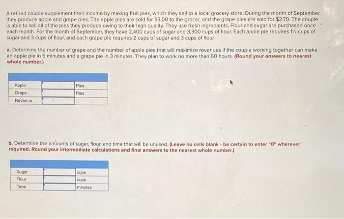 A retired couple supplement their income by