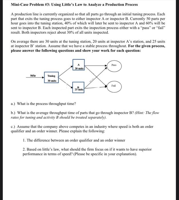 Mini-Case Problem #3: Using Little's Law to