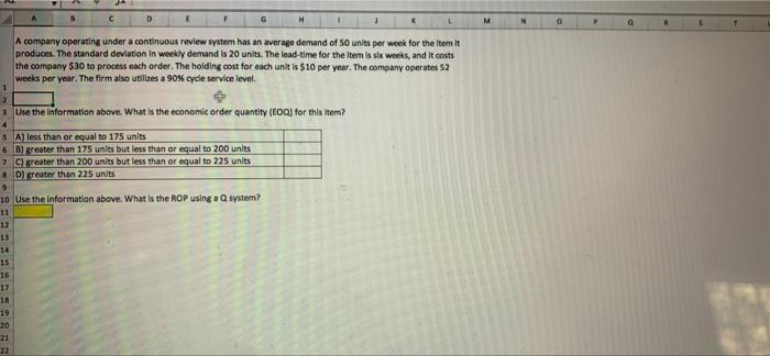 please show how to solve on excel. A company