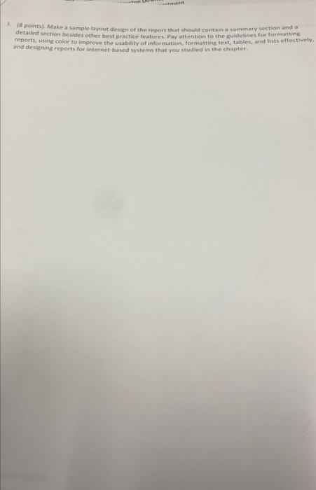 3. (a peints). Make a sample layout design of the