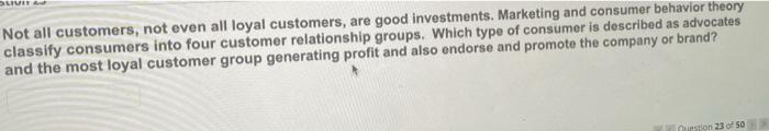 BLUE Not all customers, not even all loyal