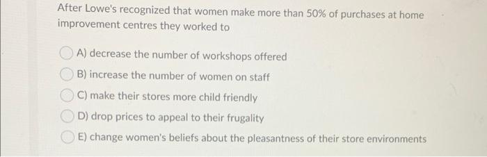 After Lowe's recognized that women make more than