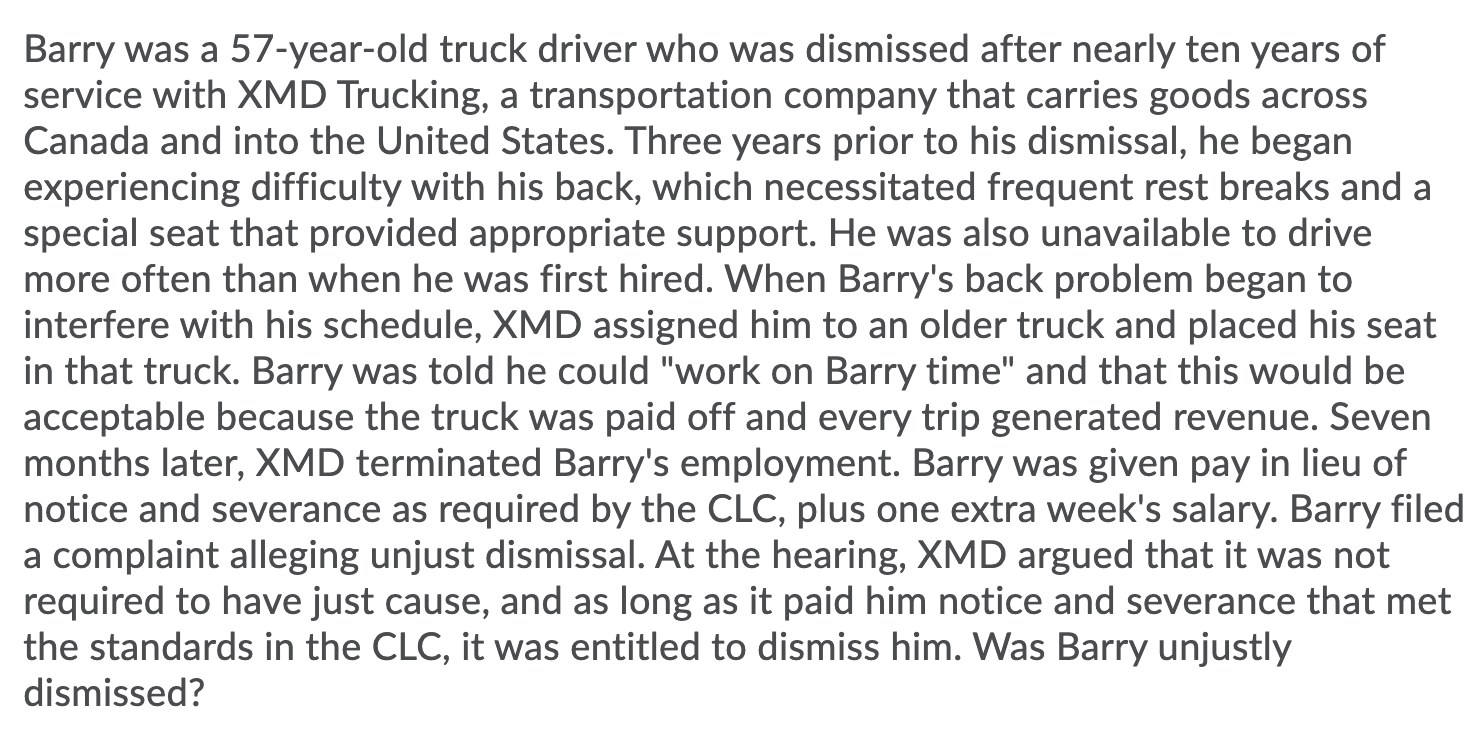 Barry was a 57-year-old truck driver who was