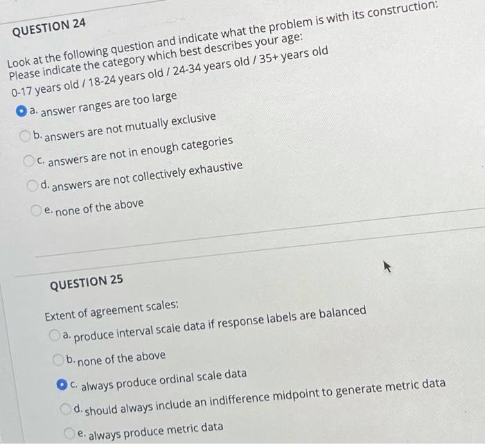 QUESTION 24 a. Look at the following question and