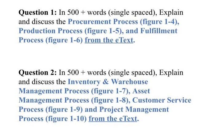 Question 1: In 500+ words (single spaced),