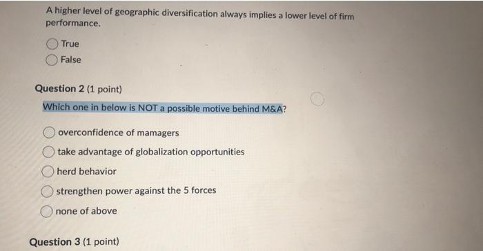 A higher level of geographic diversification