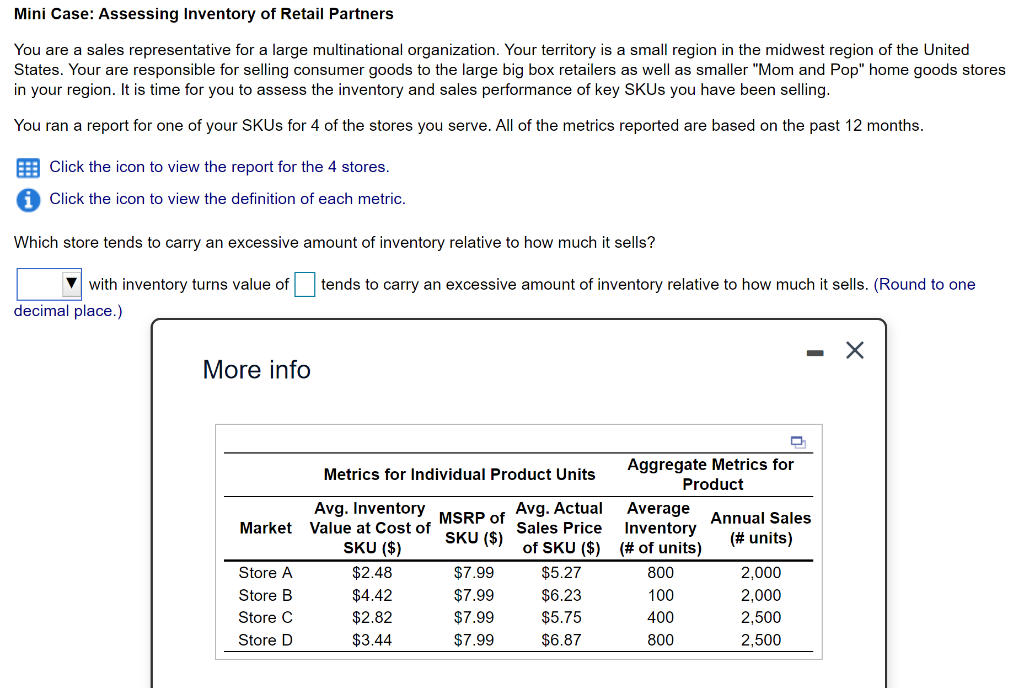 Mini Case: Assessing Inventory of Retail Partners