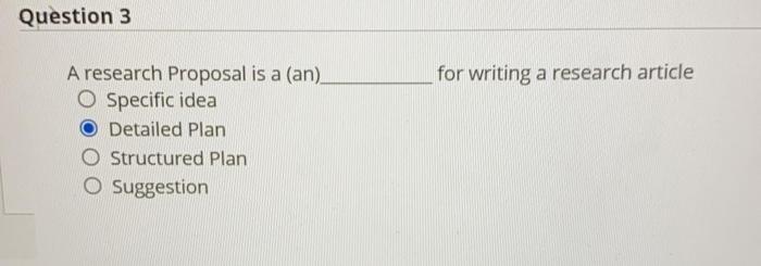 Question 3 for writing a research article A