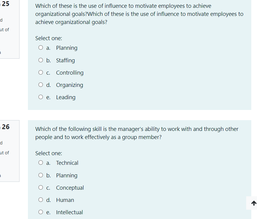 25 Which of these is the use of influence to