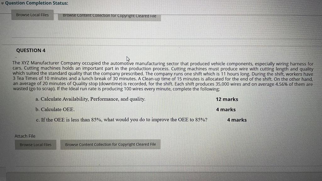 Question Completion Status: Browse Local Files
