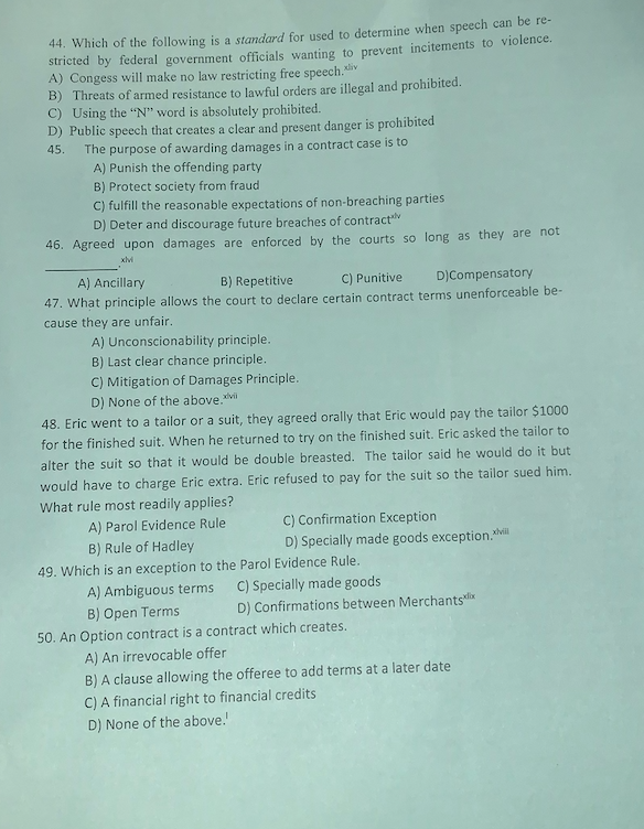 44. Which of the following is a standard for used