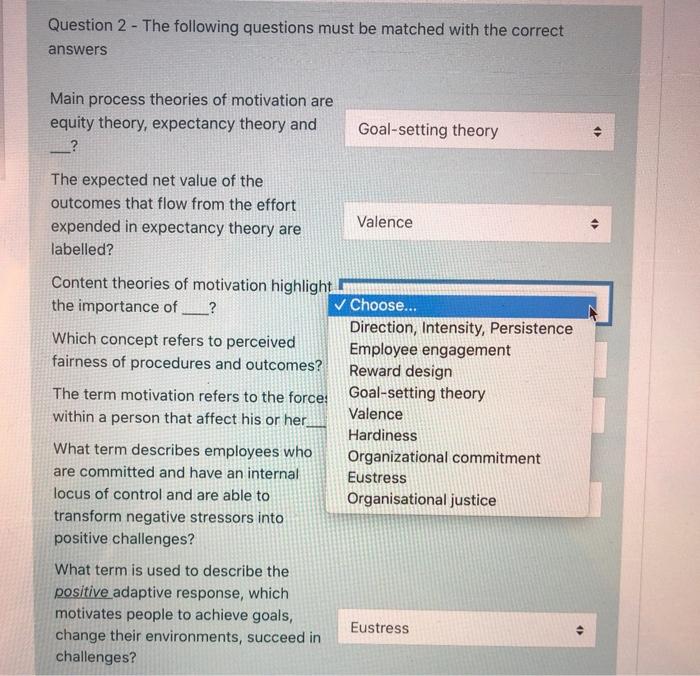 Question 2 - The following questions must be