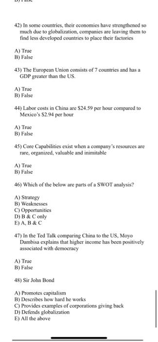 42) In some countries, their economies have