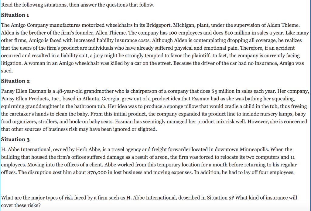 7. Read the following situations, then answer the