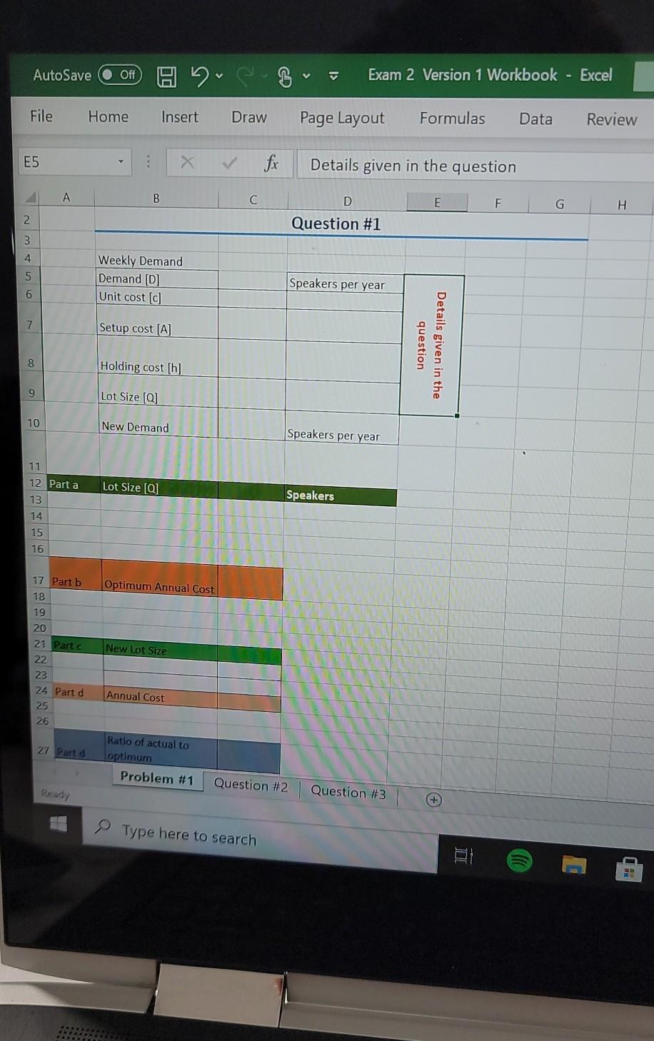 AutoSave Off HB V Exam 2 Version 1 Workbook -