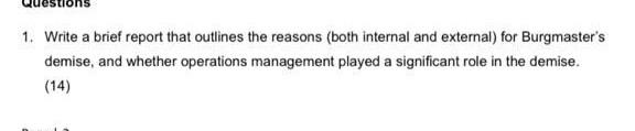 1. Write a brief report that outlines the reasons