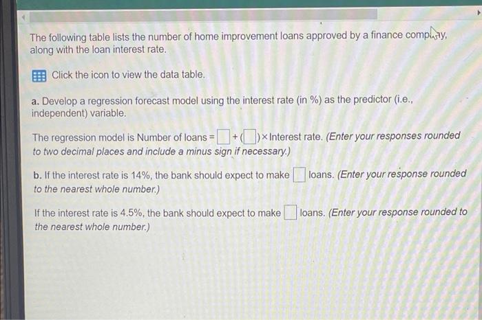 The following table lists the number of home
