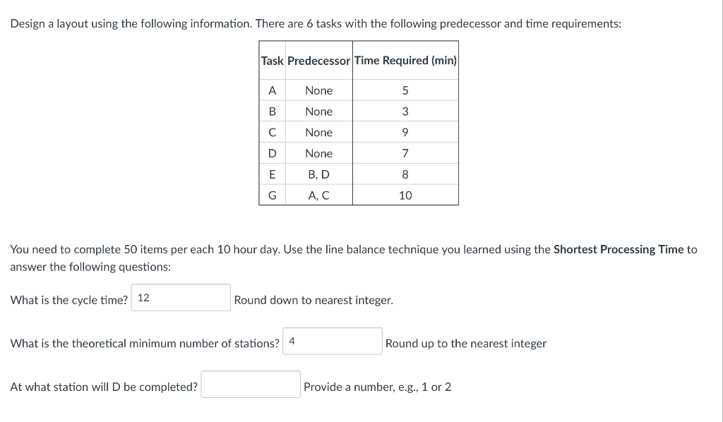 Design a layout using the following information.