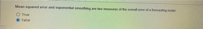 Mean squared error and exponential smoothing are