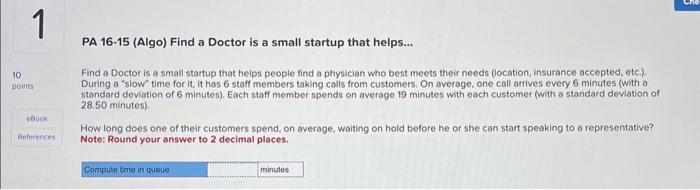 PA 16-15 (Algo) Find a Doctor is a small startup