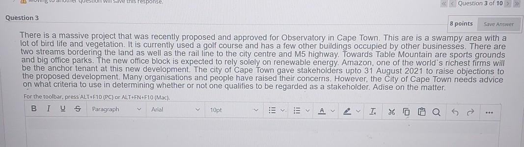 question will save this response. < < Question 3