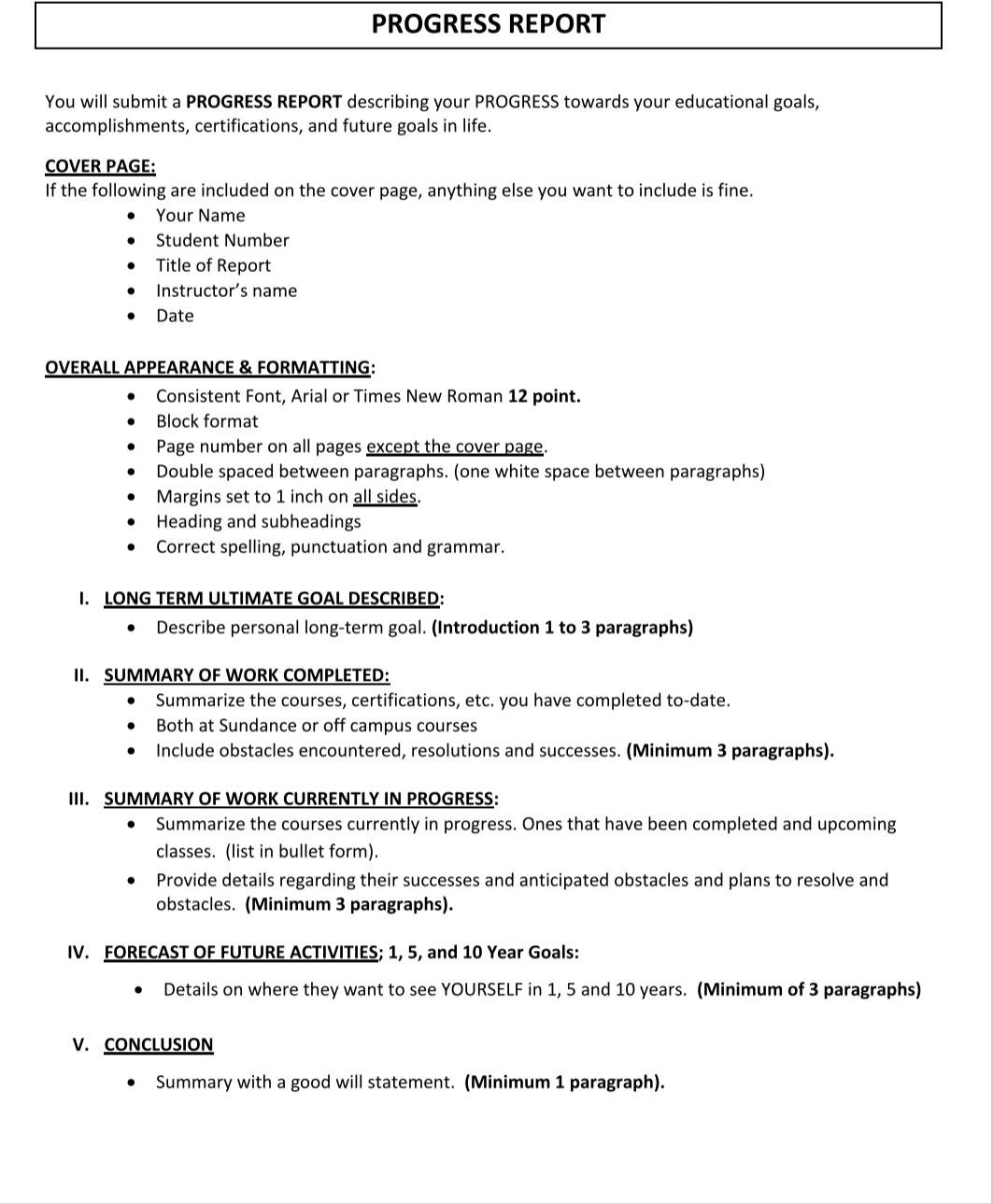 I need a written example about this report