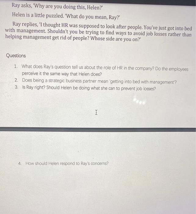 CASE STUDY Whose side are you on? Helen is an HR