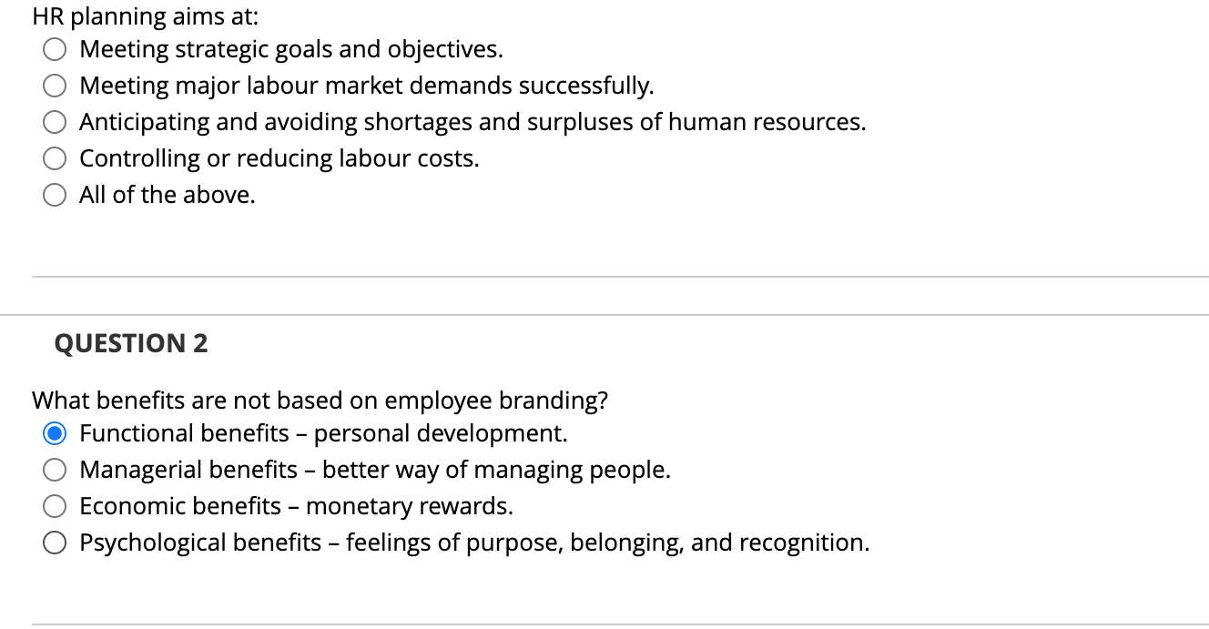 QUESTION 3 What is one impact of technology on