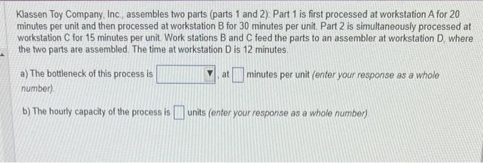 Klassen Toy Company, Inc., assembles two parts