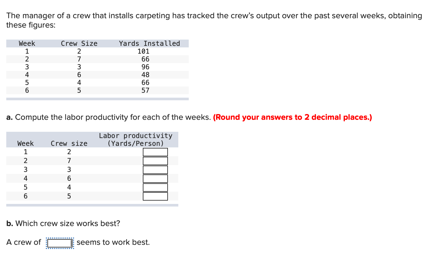 The manager of a crew that installs carpeting has