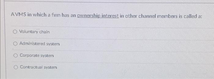 AVMS in which a firm has an ownership interest in