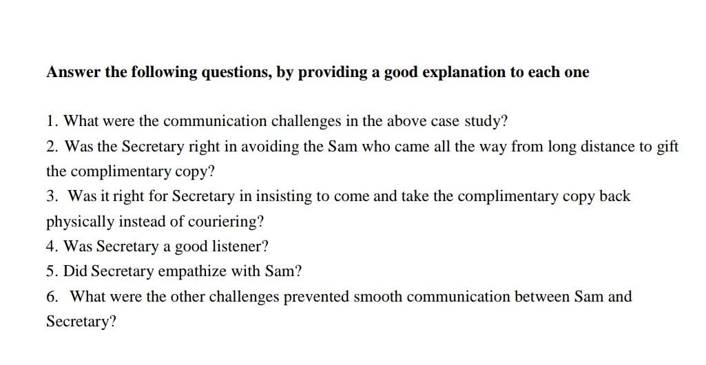 BUSA 232, 1st semester 2021-2022 Case Study Sam