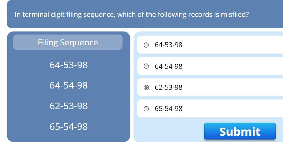In terminal digit filing sequence, which of the