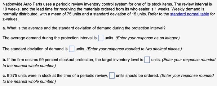 Nationwide Auto Parts uses a periodic review