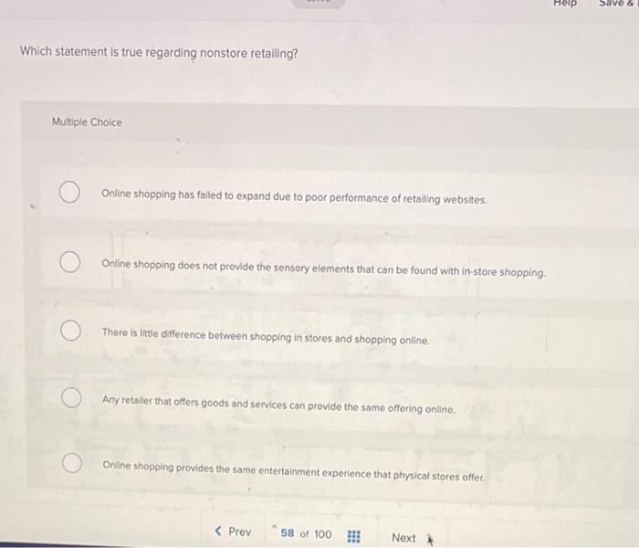 Help Save & Which statement is true regarding