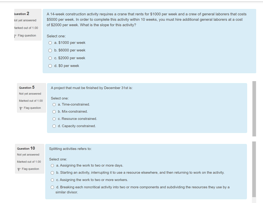 A project that must be finished by December 31 st