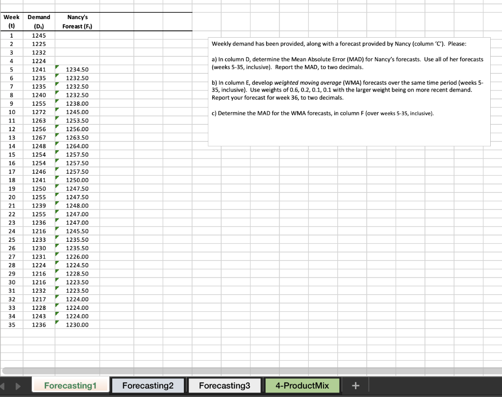 QUESTION 1 Please download the attached Excel