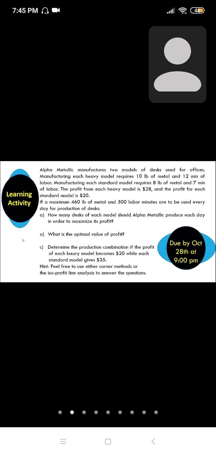 7:45 PM N 46 Alpha Metallic manufactures two